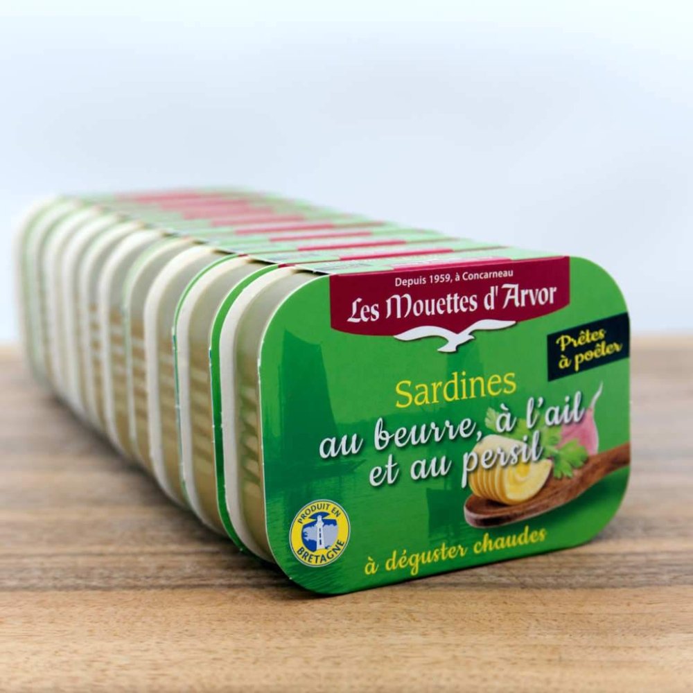Sardinen mit Butter, Knoblauch und Petersilie - Mouettes d'Arvor