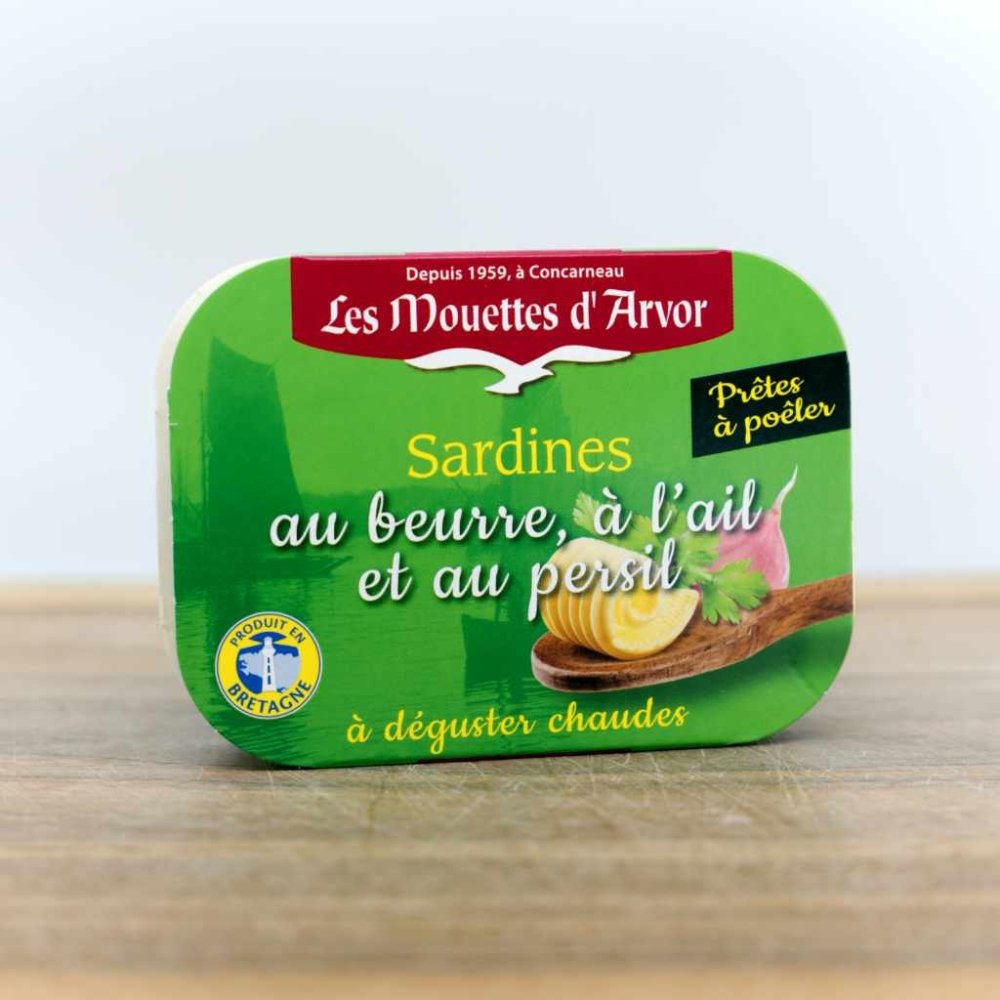 Sardinen mit Butter, Knoblauch und Petersilie - Mouettes d'Arvor