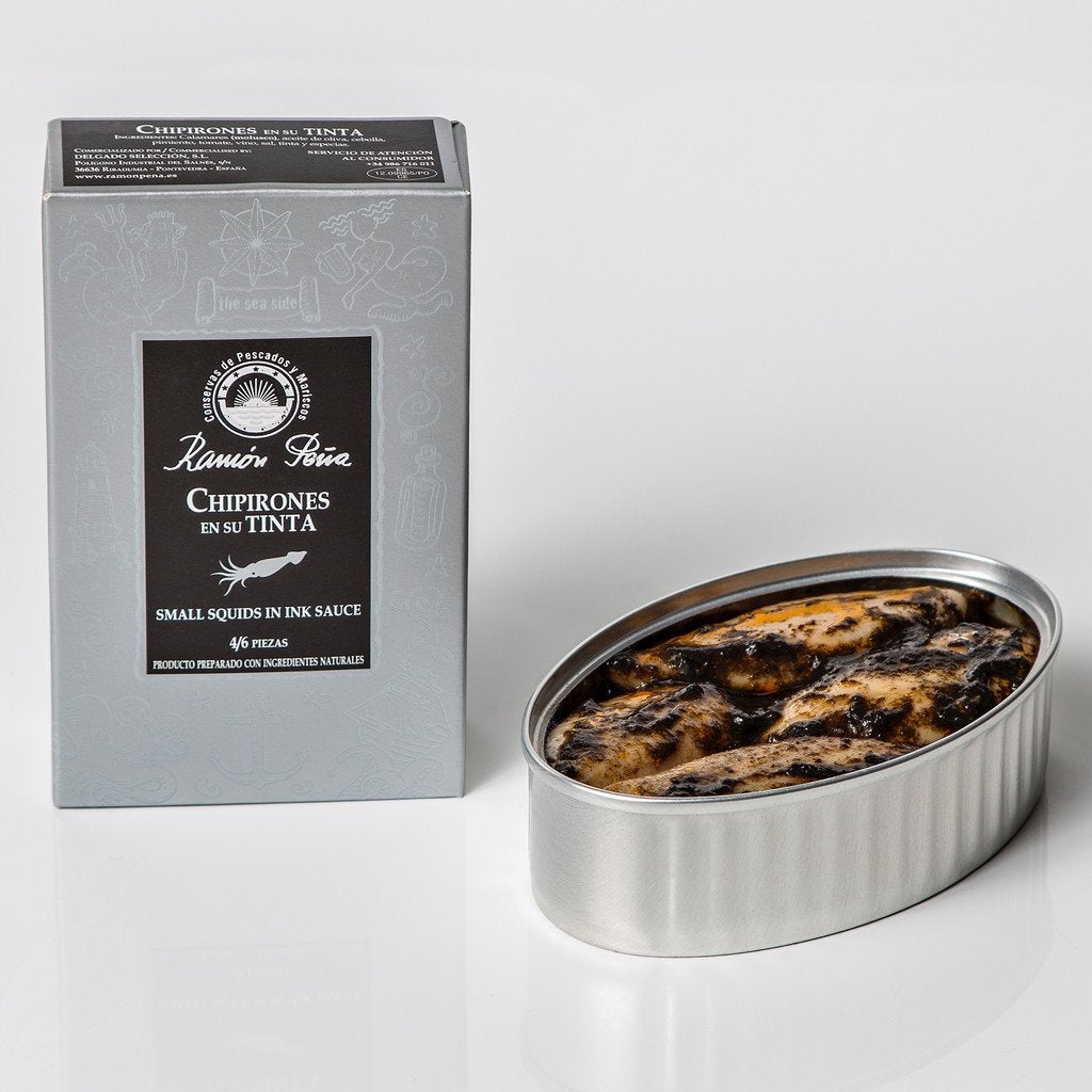 Chipirones in eigener Tinte (Kleine Tintenfische aus Galizien) - Ramon Pena -  sardine.shop