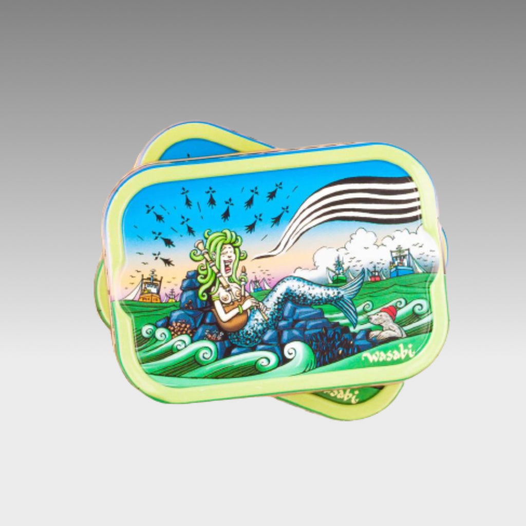 Vintage sardines with wasabi