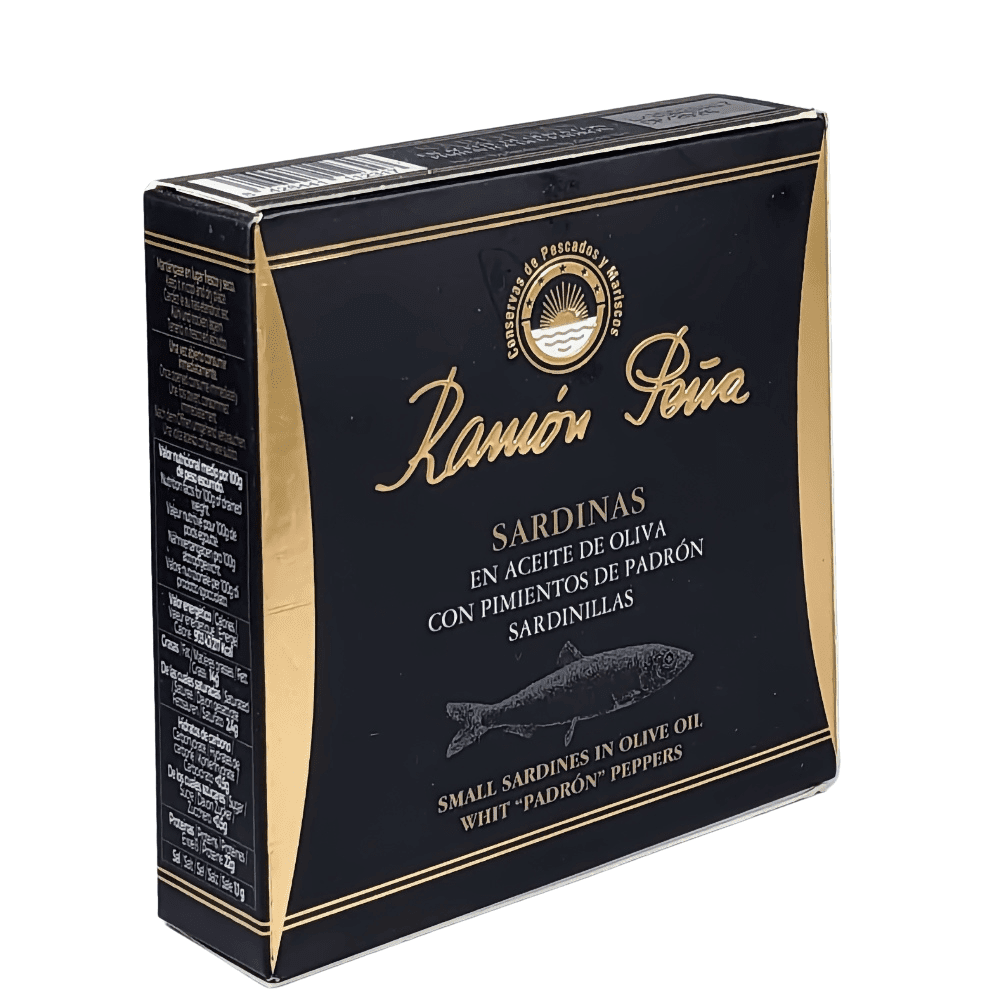 Ramon Pena Fischkonserven Dose à 130g Kleine Sardinen mit Pimientos de Padrón Gold Label Maitre Philippe et Filles