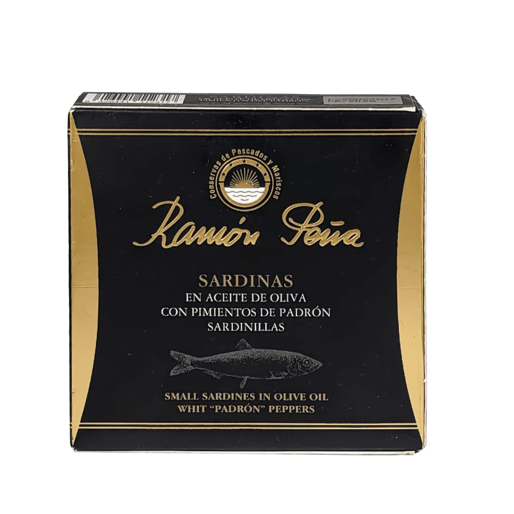 Ramon Pena Fischkonserven Dose à 130g Kleine Sardinen mit Pimientos de Padrón Gold Label Maitre Philippe et Filles