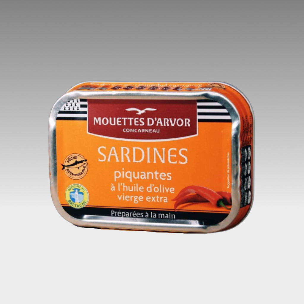 Sardinen in pikantem Olivenöl - Mouettes d'Arvor -  sardine.shop