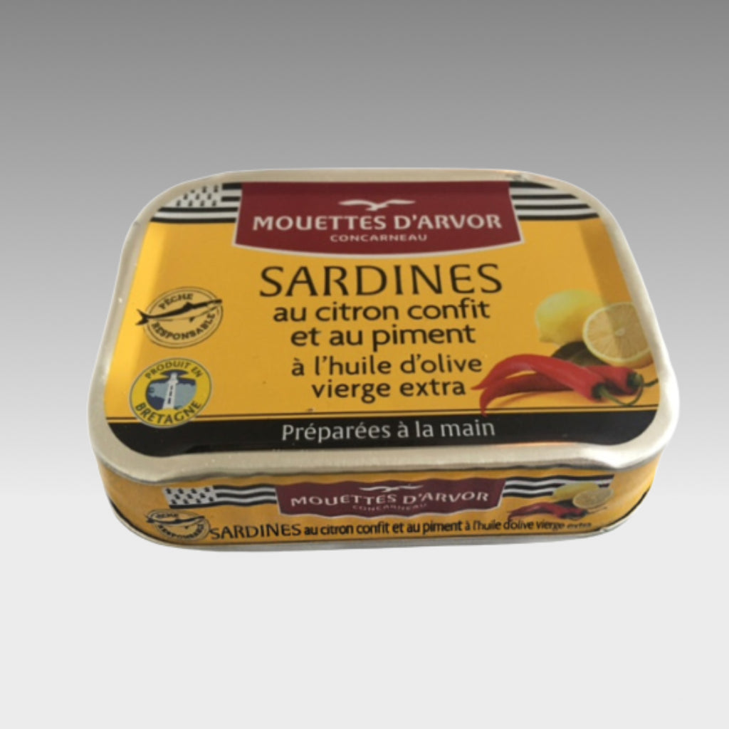 Sardinen mit konfierter Zitrone und Chili - Mouettes d'Arvor -  sardine.shop