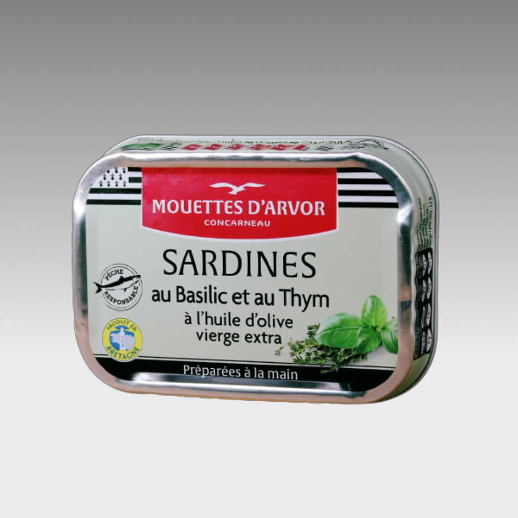 Sardinen mit Thymian und Basilikum - Mouettes d'Arvor -  sardine.shop