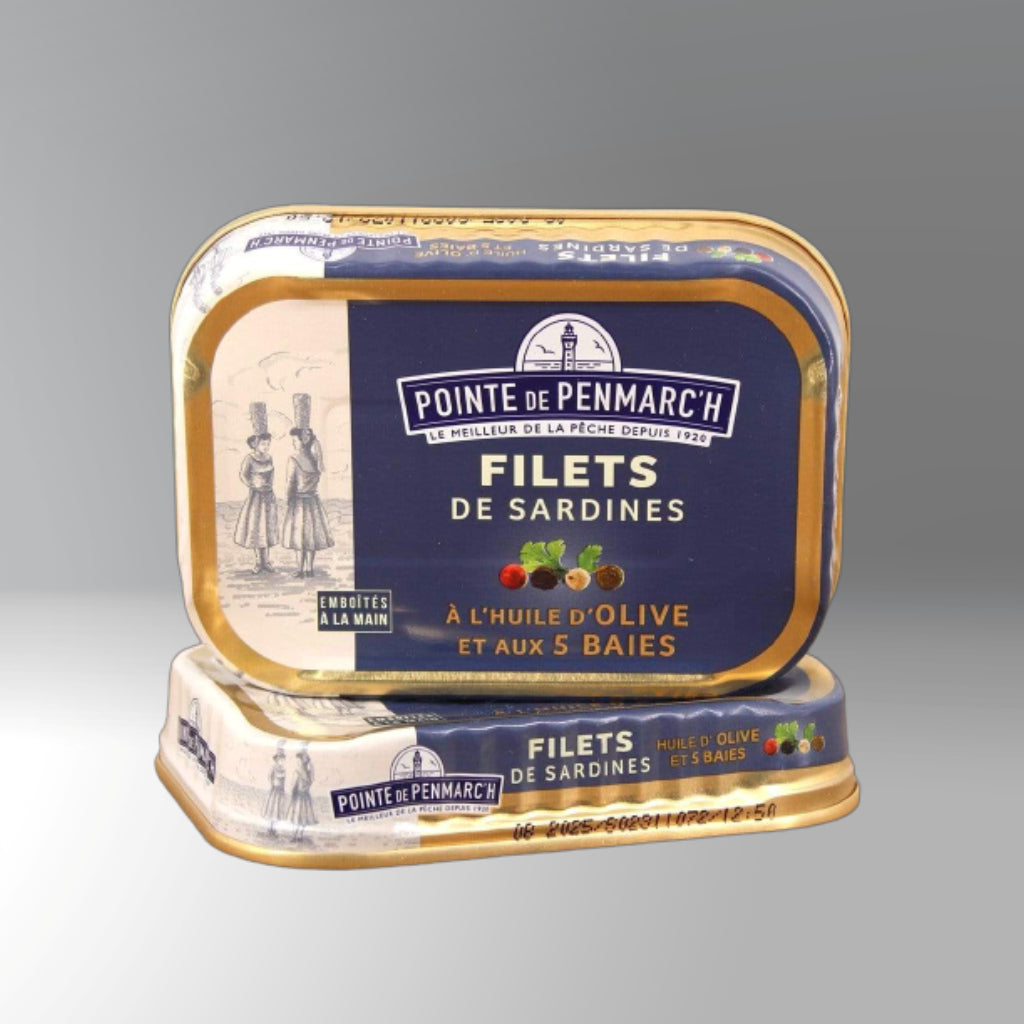 Sardine fillets with olive oil and five kinds of berries