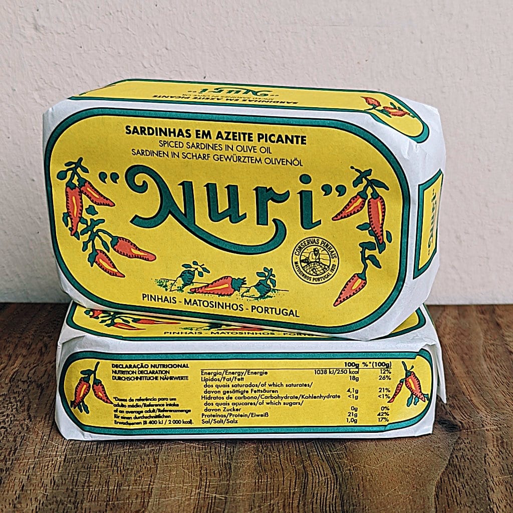 Pinhais Fischkonserven Dose (125g) Scharfe Sardinen Nuri in Olivenöl und Piri-Piri 🌶️ Maitre Philippe et Filles