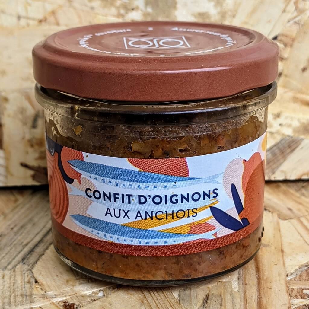 Belle Iloise Fischkonserven Glas à 105g Zwiebelconfit mit Sardellen Maitre Philippe et Filles