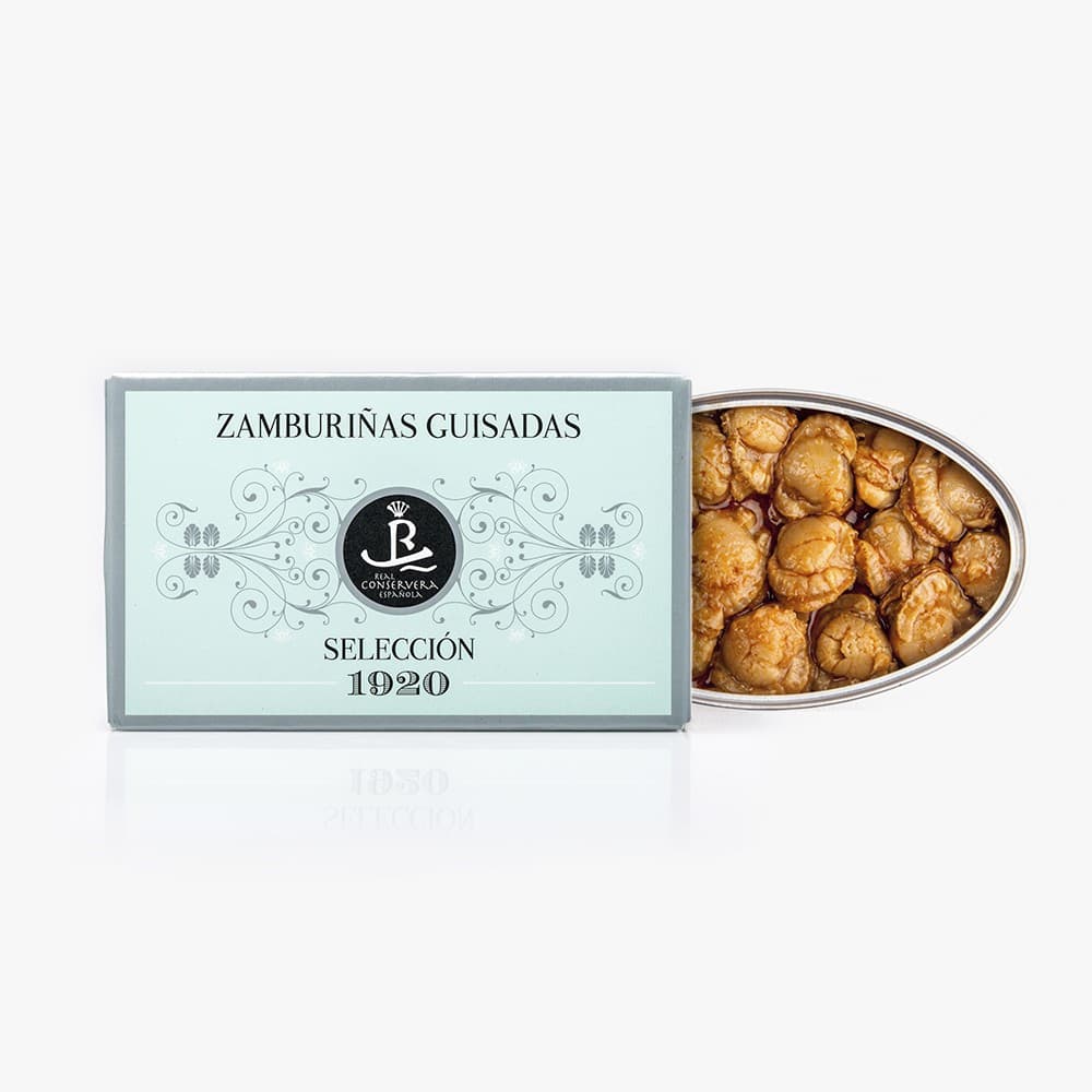 Zamburiñas Guisadas (Kamm-Muscheln in traditioneller Sauce) – Selección 1920 Dose à 110 g