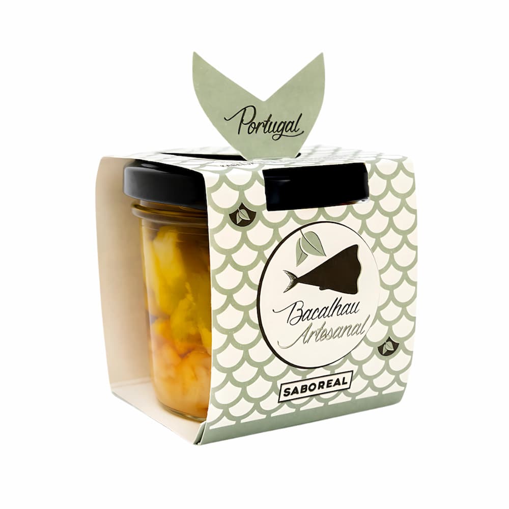 PETISCADA - Kabeljau/Bacalhau mit Kichererbsen und Bio-Olivenöl "SABOREAL" 100g - Conserveira do Arade