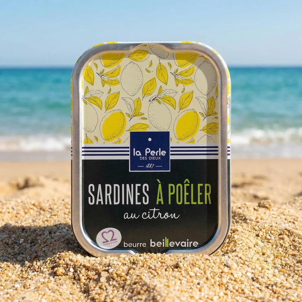 Sardinen zum Braten in Beillevaire Fassbutter mit Zitrone Dose à 115g