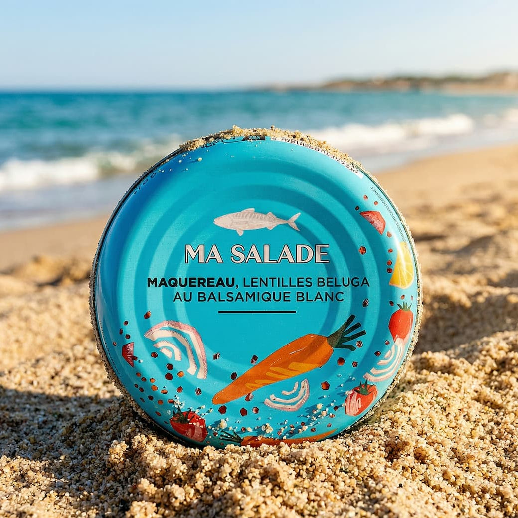 Makrelensalat mit Beluga-Linsen und Balsamico Dose à 165g