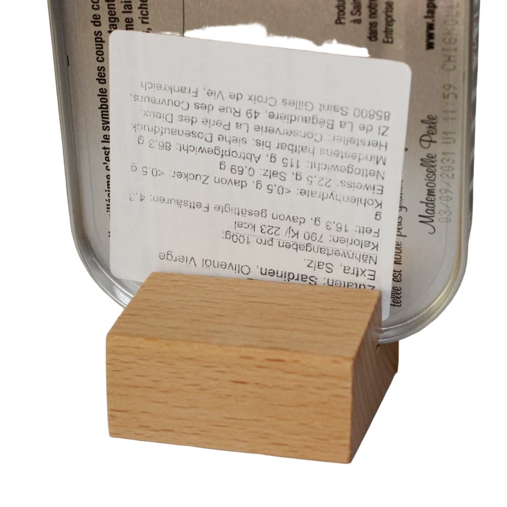 Aufsteller Buche für rechteckige Dosen (geölt)
