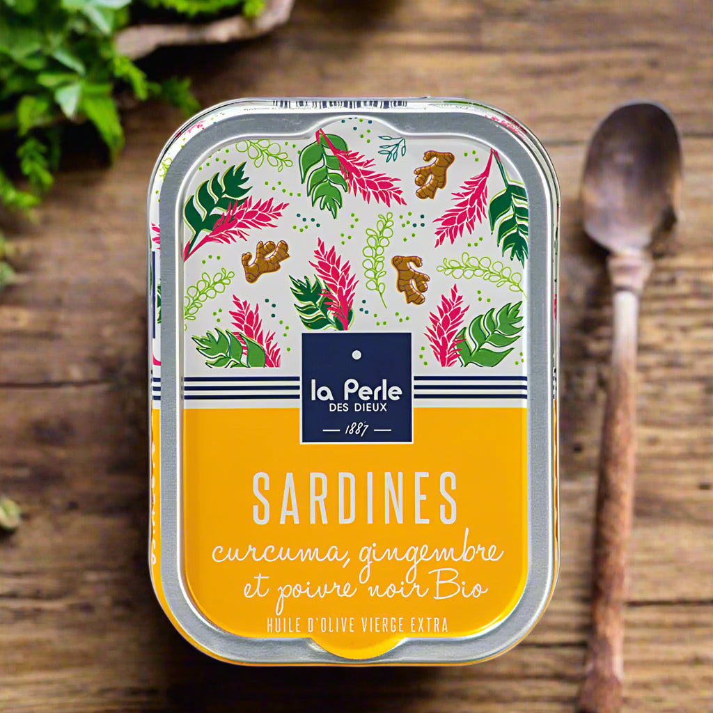 Sardinen Kurkuma Ingwer und schwarzer Pfeffer, La Perle des Dieux
