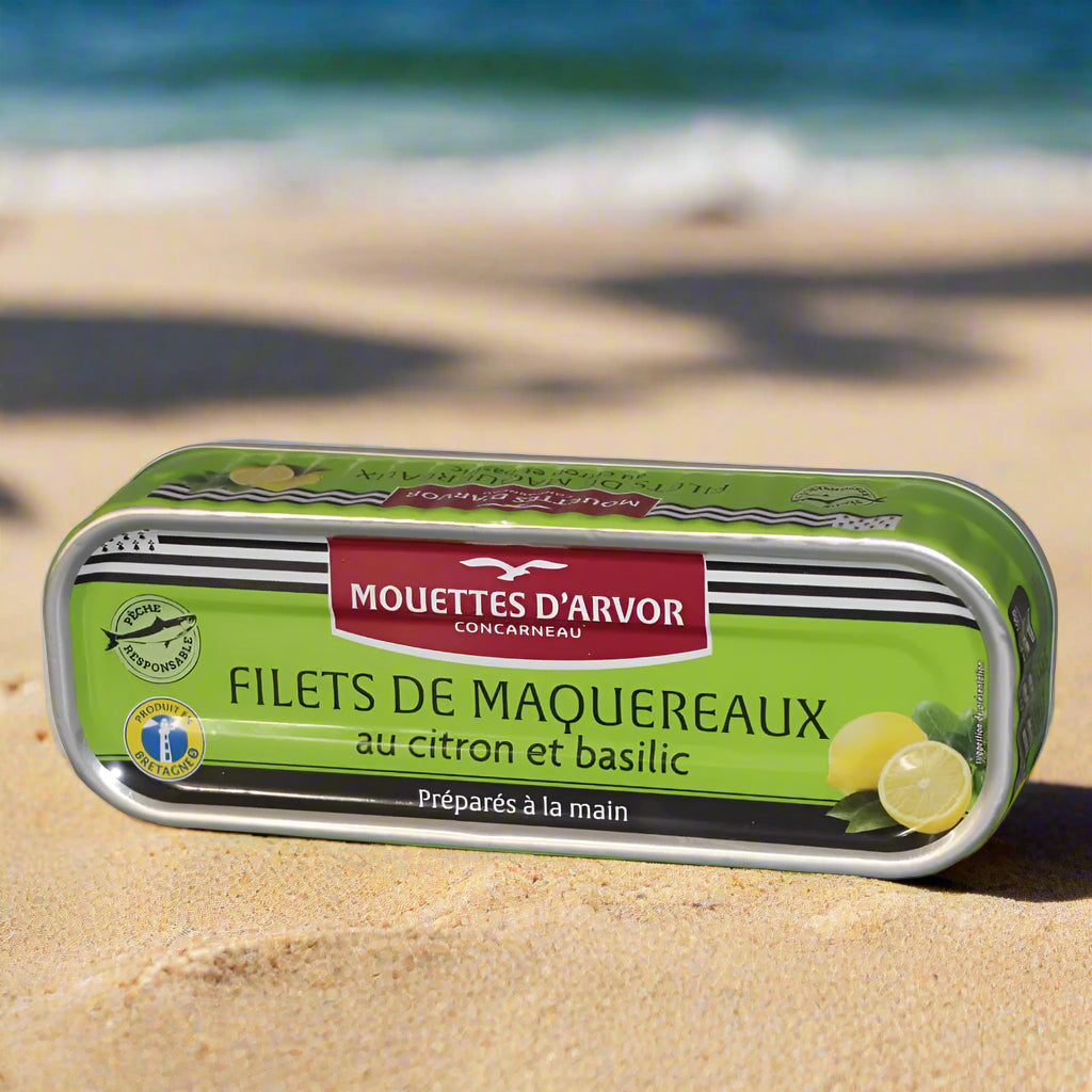 Makrelenfilets mit Zitrone und Basilikum
Mouettes d'Arvor