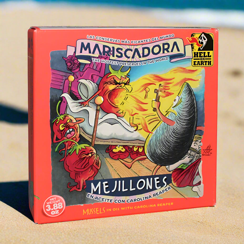 Mariscadora Premium Miesmuscheln mit Carolina-Reaper-Püree 🌶️ 🌶️ 🌶️