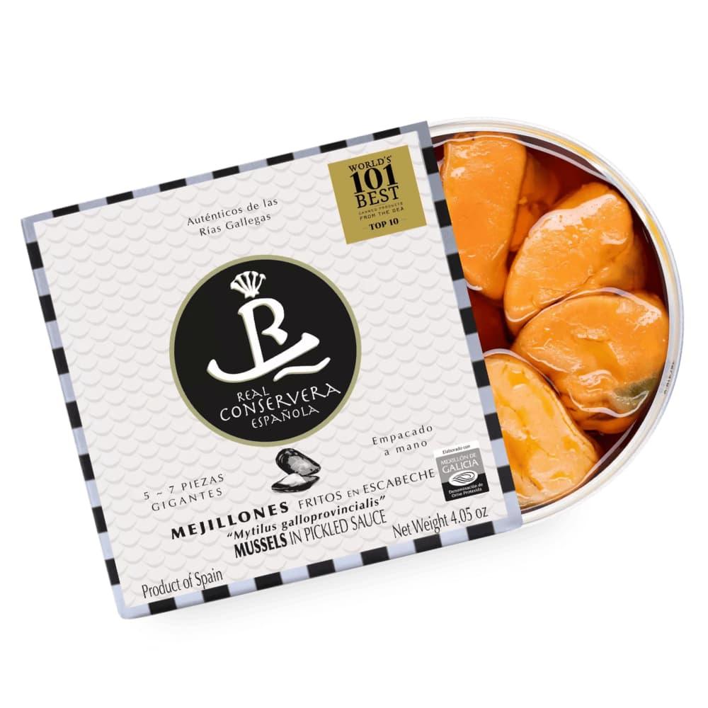 Galicische Miesmuscheln in Escabeche – Grande 7/9 Stück Dose à 115 g