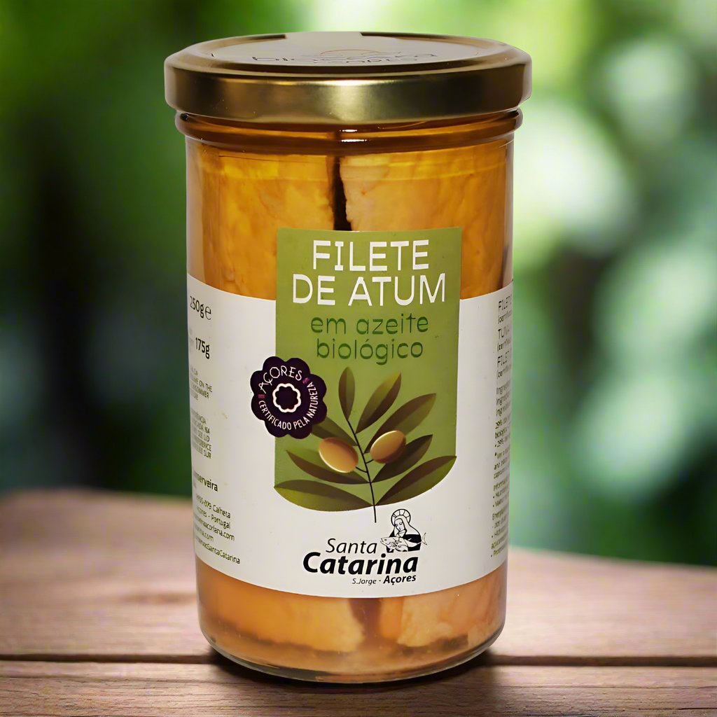 Tuna fillets in pure olive oil in a jar - Conservas Santa-Catarina