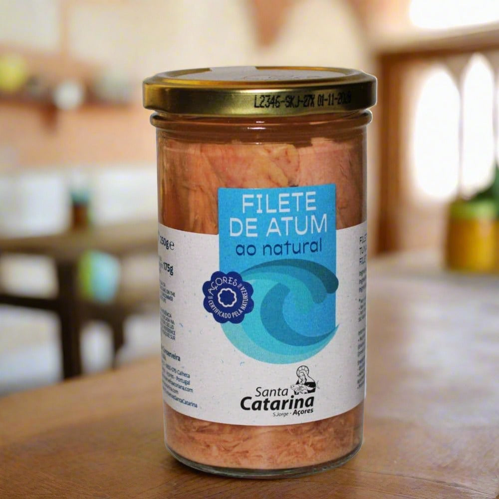 Natural tuna fillets (without oil) in a glass jar - Conservas Santa-Catarina