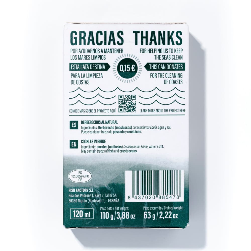 Berberechos al Natural 50/60 Stück (Herzmuscheln im eigenen Saft)