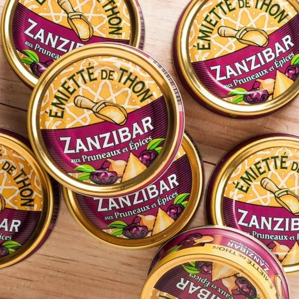 Émietté vom Thunfisch "Zanzibar" mit Dörrpflaumen und Gewürzen