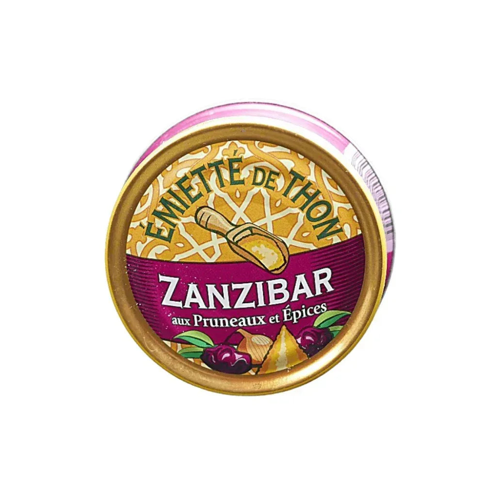 Émietté vom Thunfisch "Zanzibar" mit Dörrpflaumen und Gewürzen
