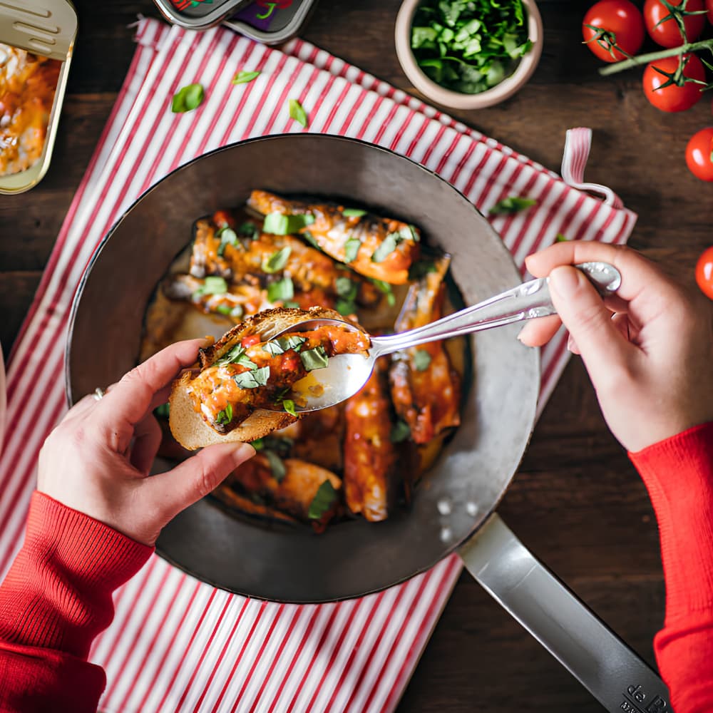 Sardinen mit Tomaten und Pistou zum Braten