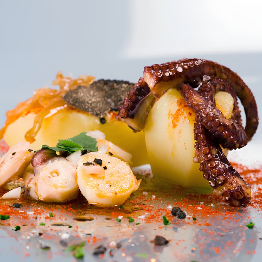 Oktopus-Medaillons in galizischer Marinade