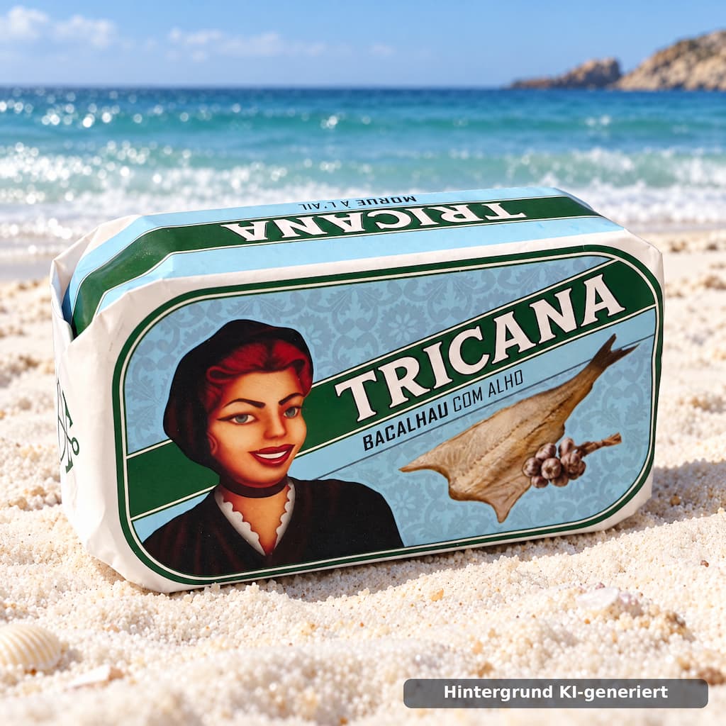 Bacalhau com Alho – Kabeljau in Olivenöl mit Knoblauch 120g Tricana Conserveira de Lisboa