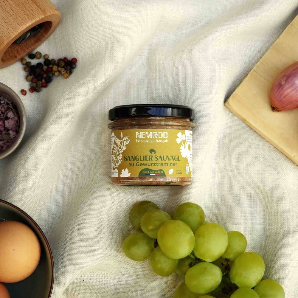 Wildschweinterrine mit Gewürztraminer - Wild - 100g