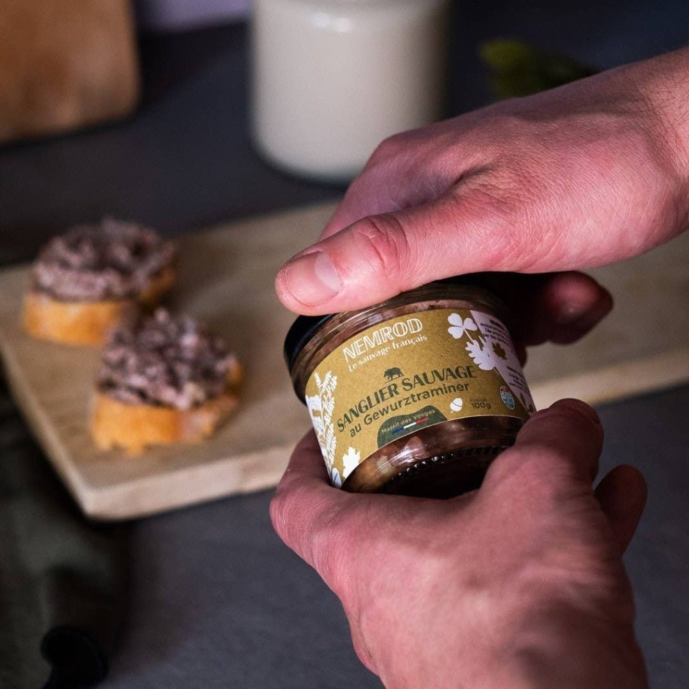 Wildschweinterrine mit Gewürztraminer - Wild - 100g