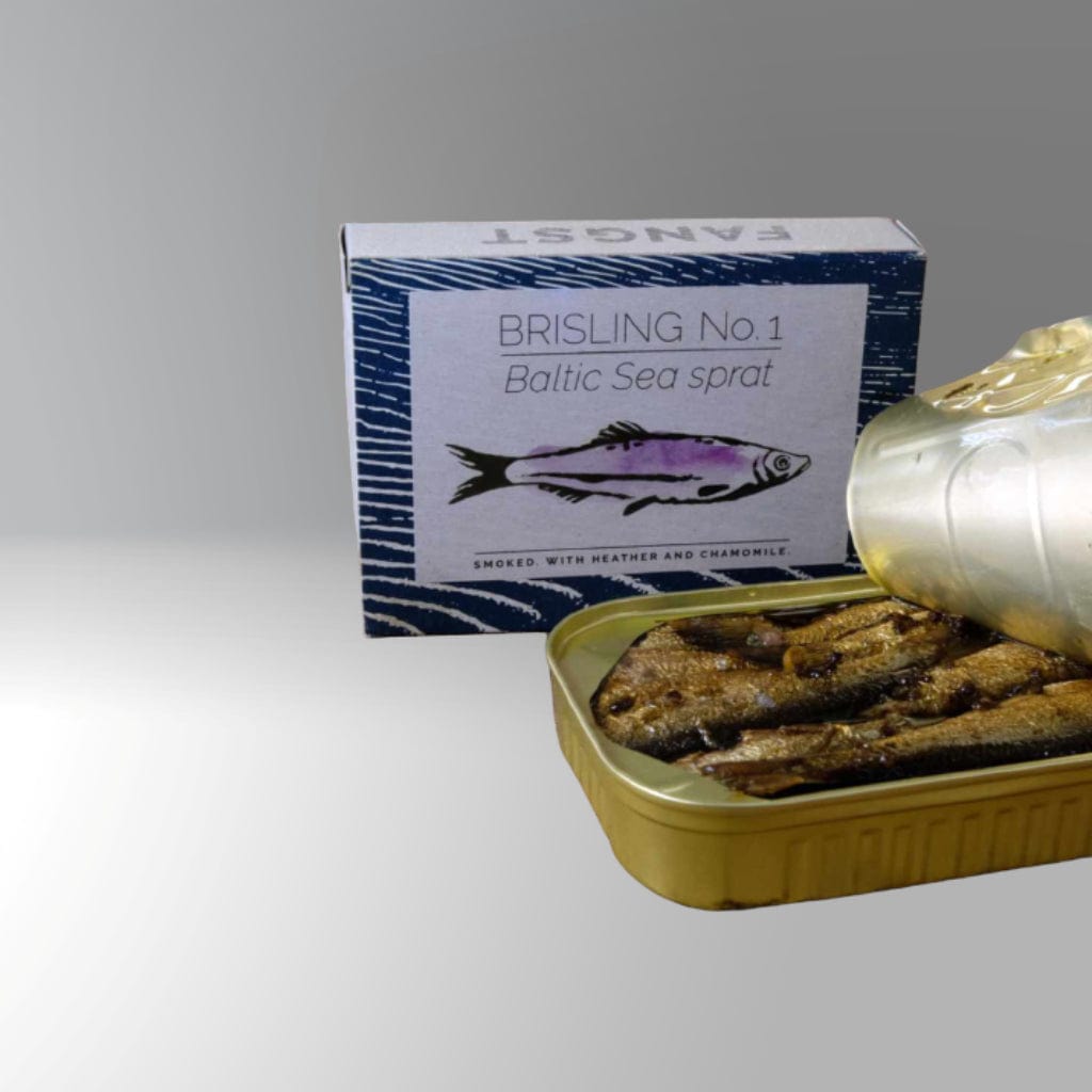 Brisling Nr. 1 Ostseesprotte mit Heidekraut und Kamille - Fangst.nordic -  sardine.shop