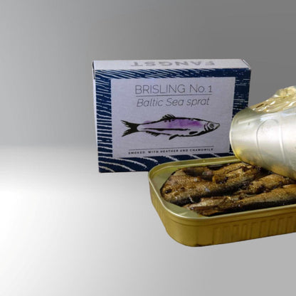 Fangst.nordic Fischkonserven Dose à 100g Brisling Nr. 1 Ostseesprotte mit Heidekraut und Kamille Maitre Philippe et Filles