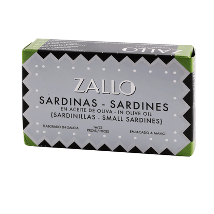 Zallo Conservas Fischkonserven Dose à 115 g Kleine Sardinen (Sardinillas) aus den Rias Gallegas in Olivenöl Maitre Philippe et Filles