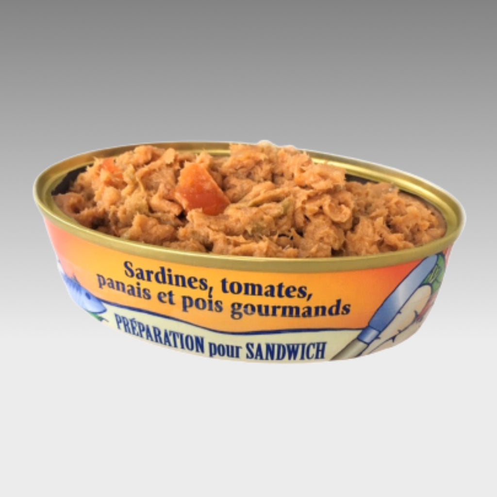 Sandwichcreme mit Sardine, Tomate, Pastinake, Zuckerschoten - Belle Iloise -  sardine.shop