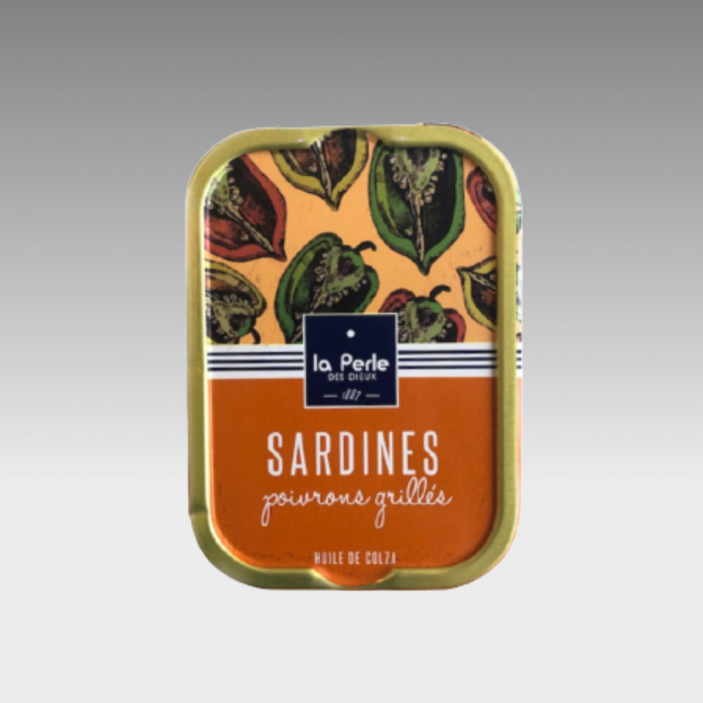 Sardines with grilled peppers in rapeseed oil