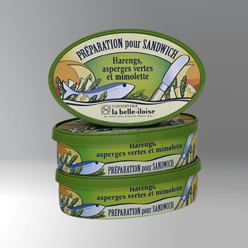 Sandwichcreme mit Hering, grünem Spargel, Mimolette - Belle Iloise -  sardine.shop