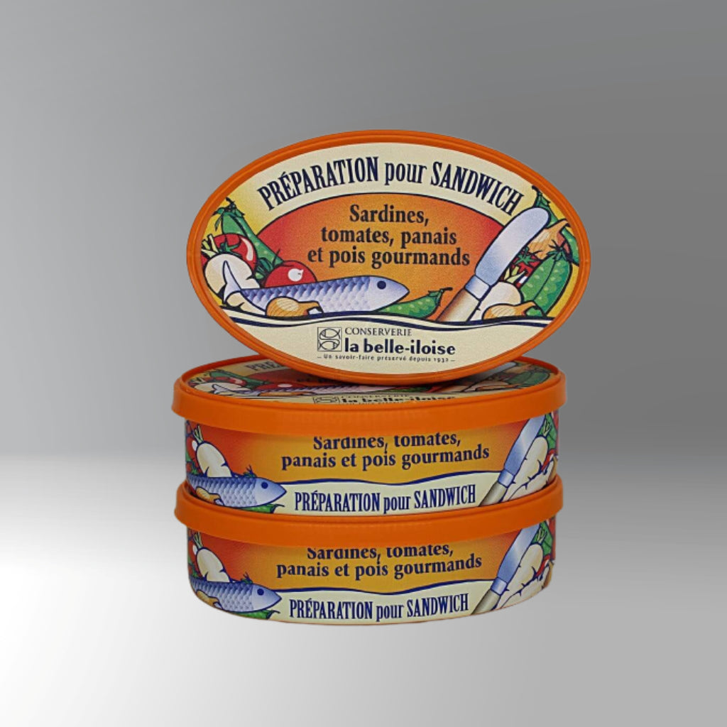 Sandwichcreme mit Sardine, Tomate, Pastinake, Zuckerschoten - Belle Iloise -  sardine.shop