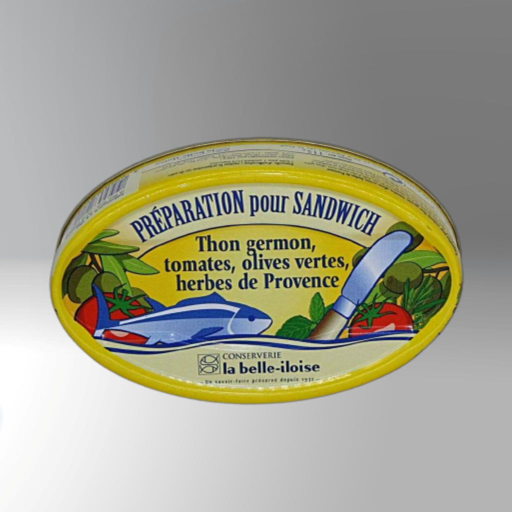 Sandwichcreme  mit Thunfisch, Tomate, grünen Oliven, Kräutern der Provence - Belle Iloise -  sardine.shop