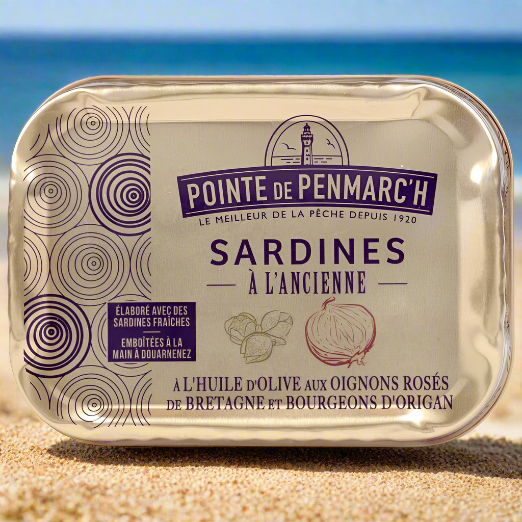 Sardinen in Olivenöl mit Roscoff-Zwiebeln und Oreganoknospen - Maître Philippe & Filles - La Pointe de Penmarc'h