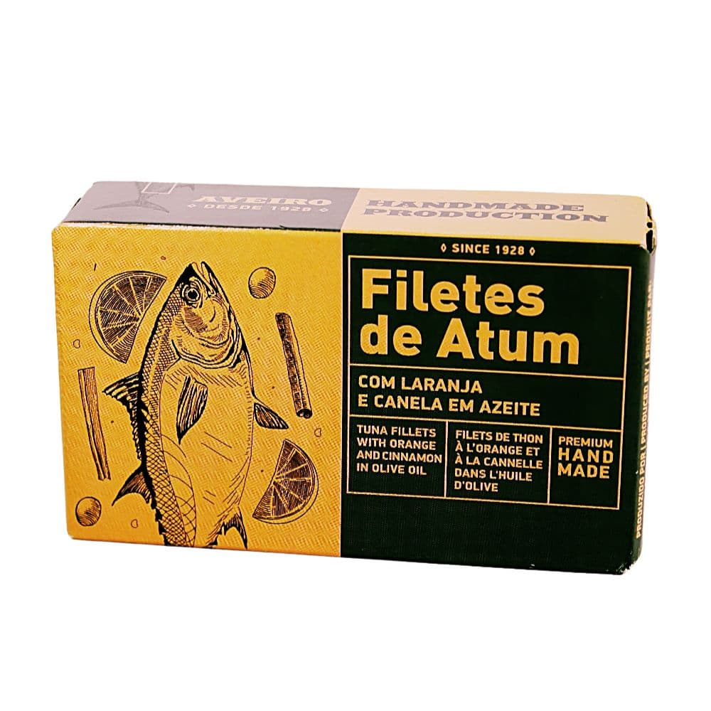 AveiroTuna Fischkonserven Dose à 120 g Thunfischfilets mit Orange und Zimt in Olivenöl Maitre Philippe et Filles